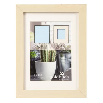 Kunststofframme Cosea med passepartout 13x18 cm (9x13 cm) | Beige | Normalglass (2 mm)