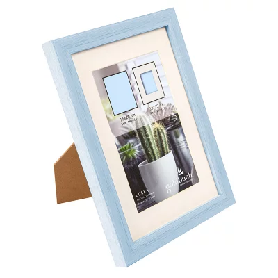 Kunststofframme Cosea med passepartout 15x20 cm (10x15 cm) | Lys blå | Normalglass (2 mm)