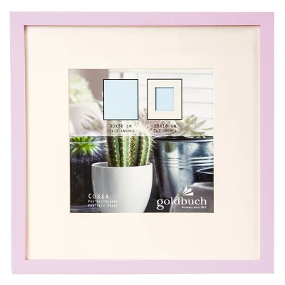 Kunststofframme Cosea med passepartout 30x30 cm (18x18 cm) | Pink | Normalglass (2 mm)