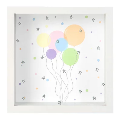 Bilderamme sparebøsse (kan personaliseres) 18x18 cm | Balloons | Kunstglass (2 mm)