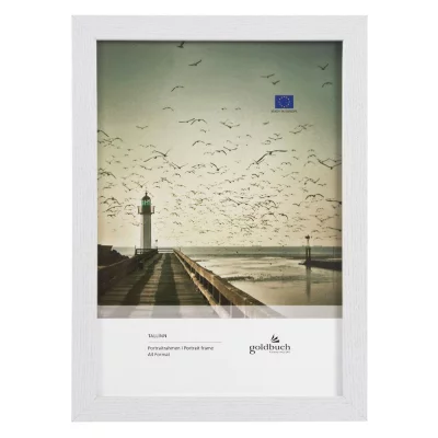 Treramme Tallinn (MDF) 21x29,7 cm (A4) | Hvit | Normalglass (2 mm)