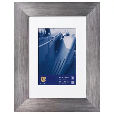 Aluminium kader Luzern met passe-partout 15x20 cm (10x15 cm) | donkergrijs | normaal glas (2 mm)