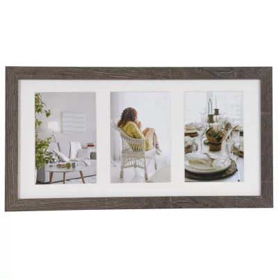 Multi fotokader van hout Modern 3x10x15 cm | donkergrijs | normaal glas (2 mm)