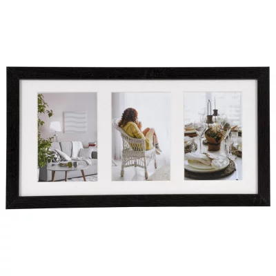 Multi fotokader van hout Modern 3x10x15 cm | zwart | normaal glas (2 mm)