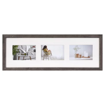 Thumbnail von Holz-Galerierahmen Modern f&uuml;r 3 Bilder 10x15 cm Querformat dunkelgrau
