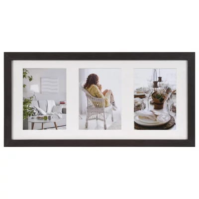 Multi fotokader van hout Modern 3x13x18 cm | donkerbruin | normaal glas (2 mm)