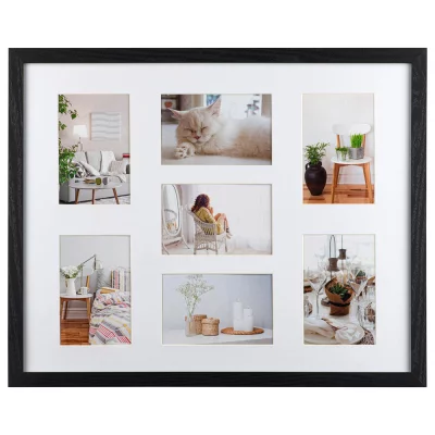 Multi fotokader Modern voor 7 foto's 10x15 cm 7x10x15 cm | zwart | normaal glas (2 mm)