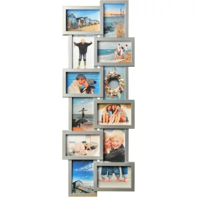 Collage fotokader Holiday voor 12 foto's 15x10 cm, 10x15 cm | grijs | normaal glas (2 mm)