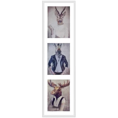 Multi fotokader van kunststof Napoli voor 3 foto's 3x13x18 cm | wit | normaal glas (2 mm)