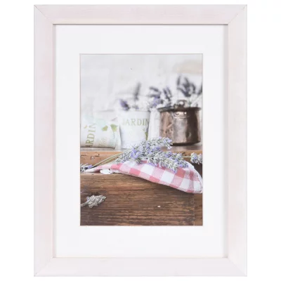 Houten lijst Jardin met passe-partout 20x30 cm (15x20 cm) | wit | normaal glas (2 mm)