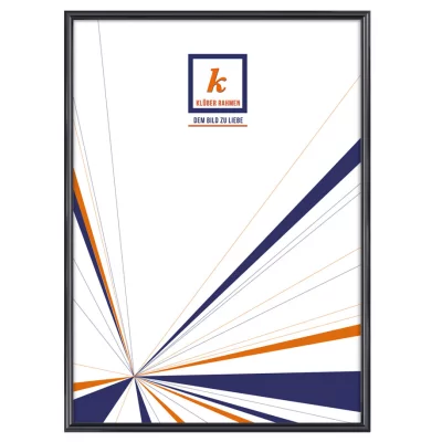Alu-Bilderrahmen Miguel 30x45 cm | Schwarz glänzend, Rücken gebürstet | Normalglas (2 mm)