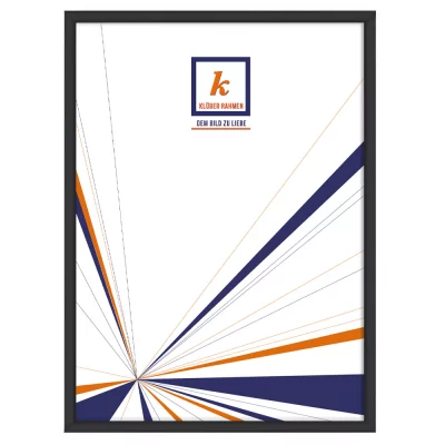 Alu-Bilderrahmen Enzo Maßanfertigung Rabenschwarz | Kunstglas (2 mm)