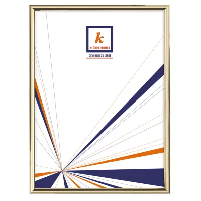 Alu-Bilderrahmen Enzo 84,1x118,9 cm (A0) | Gold hell glänzend, Rücken gebürstet | Kunstglas (2 mm)