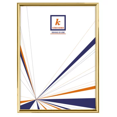 Alu-Bilderrahmen Enzo 84,1x118,9 cm (A0) | Gold-glänzend, Rücken gebürstet | Kunstglas (2 mm)