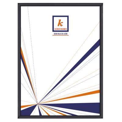 Alu-Bilderrahmen Enzo 84,1x118,9 cm (A0) | Rabenschwarz | Kunstglas (2 mm)