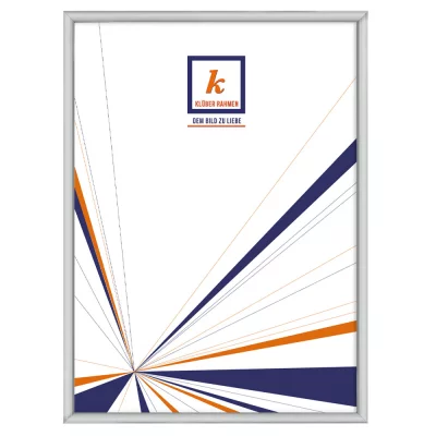 Alu-Bilderrahmen Enzo 84,1x118,9 cm (A0) | Silber-seidenmatt, Rücken gebürstet | Kunstglas (2 mm)