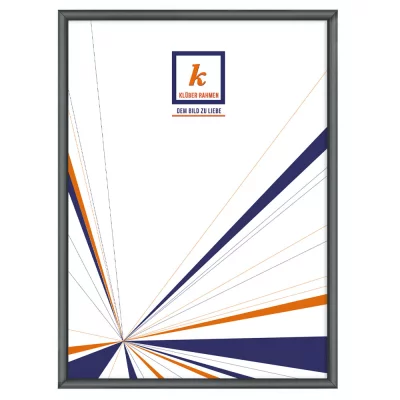 Alu-Bilderrahmen Enzo 84,1x118,9 cm (A0) | Uniformgrau | Kunstglas (2 mm)