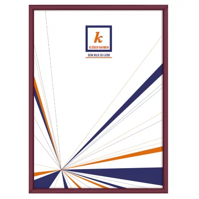 Alu-Bilderrahmen Enzo 84,1x118,9 cm (A0) | Weinrot | Kunstglas (2 mm)