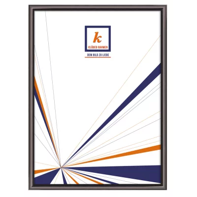 Alu-Bilderrahmen Joel 90x120 cm | Kontrastgrau glänzend, Rücken gebürstet | Kunstglas (2 mm)