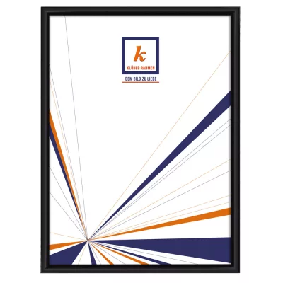 Alu-Bilderrahmen Joel 90x120 cm | Schwarz glänzend, Rücken gebürstet | Kunstglas (2 mm)