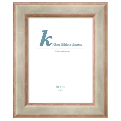 Träram Ceuta 30x40 cm | Silber-Rotbraun | Standardglas (2 mm)