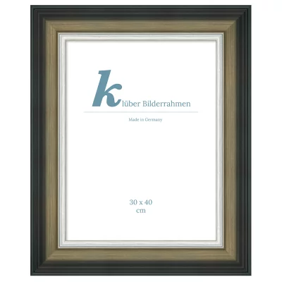 Træramme Lorca 21x29,7 cm (A4) | Antracit, lysegrå, sølvkanter | Normalglas (2 mm)