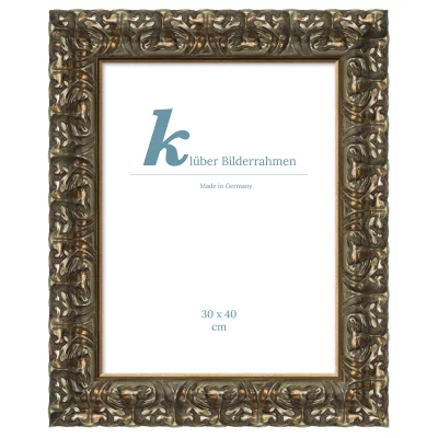 Barockram Salamanca 29,7x42 cm (A3) | Altsilber patiniert | Standardglas (2 mm)