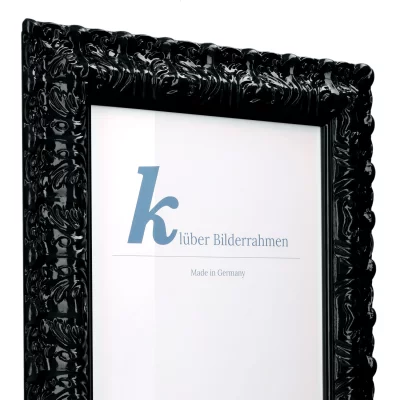 Cornice barocca Salamanca Color su misura Black (214) | Vetro standard (2 mm)