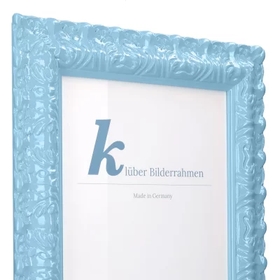 Cornice barocca Salamanca Color su misura Light Blue (091) | Vetro standard (2 mm)