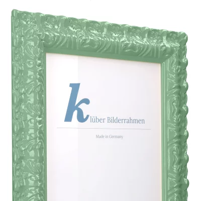 Cornice barocca Salamanca Color su misura Mint (132) | Vetro standard (2 mm)