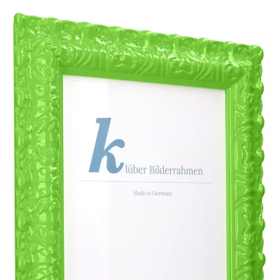 Cornice barocca Salamanca Color su misura Neon Green (236) | Vetro standard (2 mm)