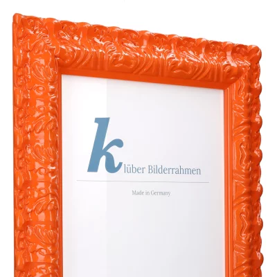 Cornice barocca Salamanca Color su misura Orange (014) | Vetro standard (2 mm)