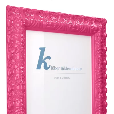 Cornice barocca Salamanca Color su misura Pink (059) | Vetro standard (2 mm)