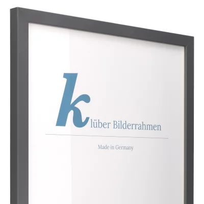 Holz-Bilderrahmen Prisma nach Maß Dunkelgrau | Normalglas (2 mm)