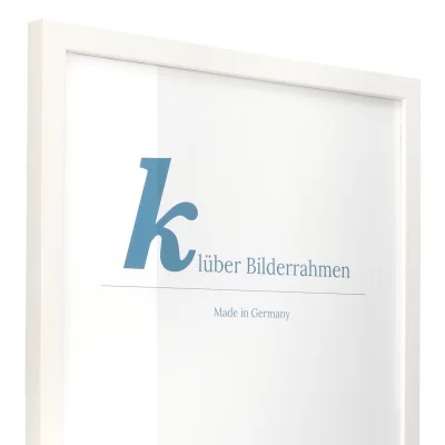 Holz-Bilderrahmen Prisma nach Maß Weiß | Normalglas (2 mm)