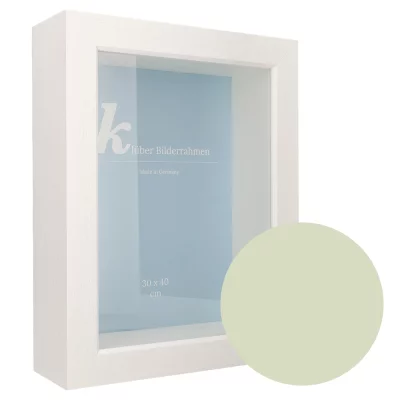 Houten kader Dragón met afstandshouder op maat Light Grey | normaal glas (2 mm)