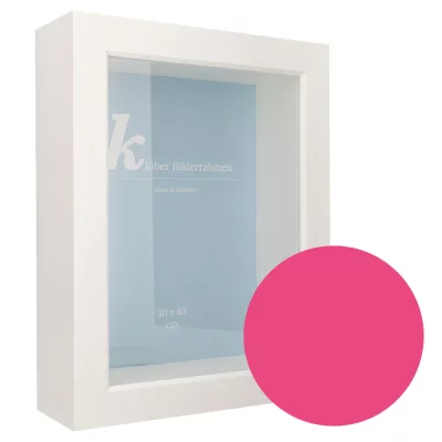 Houten kader Dragón met afstandshouder op maat pink | normaal glas (2 mm)