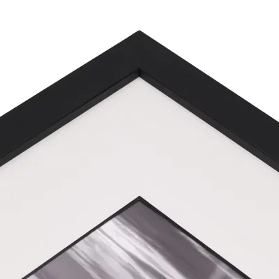 1,5 mm passe-partout – wit met gekleurde kern met uitsnede op maat 20x20 cm | White-Black