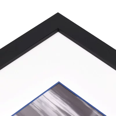 1,5 mm passe-partout – wit met gekleurde kern met uitsnede op maat 20x20 cm | White-Dark Blue