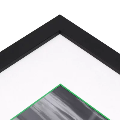 1,5 mm passe-partout – wit met gekleurde kern met uitsnede op maat 20x20 cm | White-Green