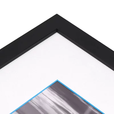 1,5 mm passe-partout – wit met gekleurde kern met uitsnede op maat 20x20 cm | White-Light Blue