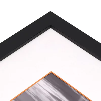1,5 mm passe-partout – wit met gekleurde kern met uitsnede op maat 20x20 cm | White-Orange