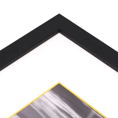 1,5 mm passe-partout – wit met gekleurde kern met uitsnede op maat 20x20 cm | White-Yellow