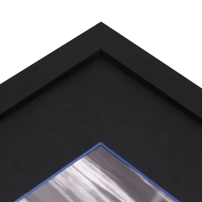 1,5 mm passe-partout – zwart met gekleurde kern met uitsnede op maat 20x20 cm | Black-Dark Blue