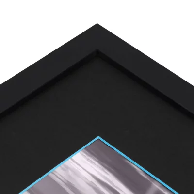1,5 mm passe-partout – zwart met gekleurde kern - op maat Black-Light Blue