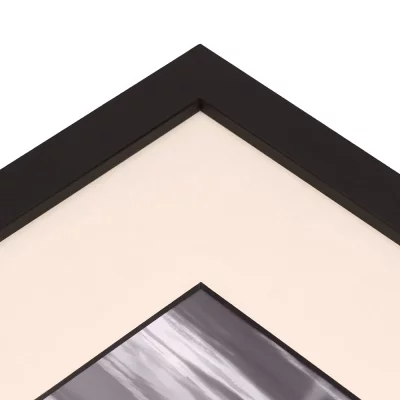 1,5 mm passe-partout – crème met gekleurde kern met uitsnede op maat 20x20 cm | Cream-Black