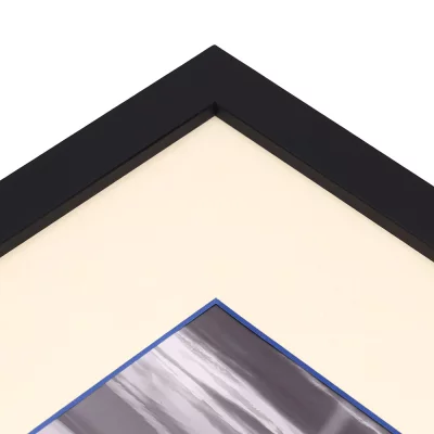 1,5 mm passe-partout – crème met gekleurde kern met uitsnede op maat 20x20 cm | Cream-Dark Blue