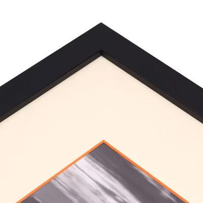1,5 mm passe-partout – crème met gekleurde kern met uitsnede op maat 20x20 cm | Cream-Orange