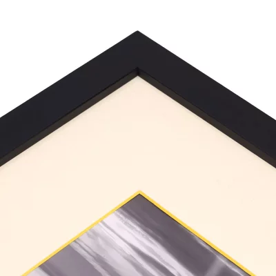 1,5 mm passe-partout – crème met gekleurde kern met uitsnede op maat 20x20 cm | Cream-Yellow