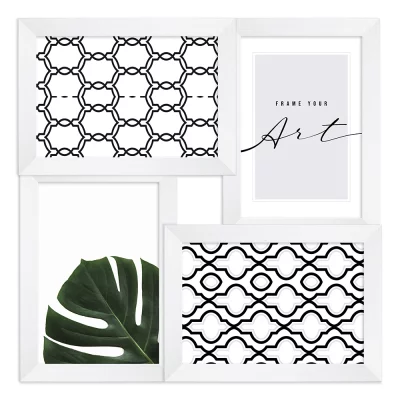 Cornice per collage di foto - per 6 foto 10x15 cm 4x10x15 cm | bianco | Vetro sintetico (2 mm)
